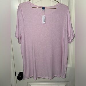 Old Navy Ribbed Luxe Short Sleeve Light Pink - NEW